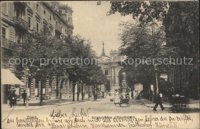 Zuerich Bahnhofstr und Hauptbahnhof