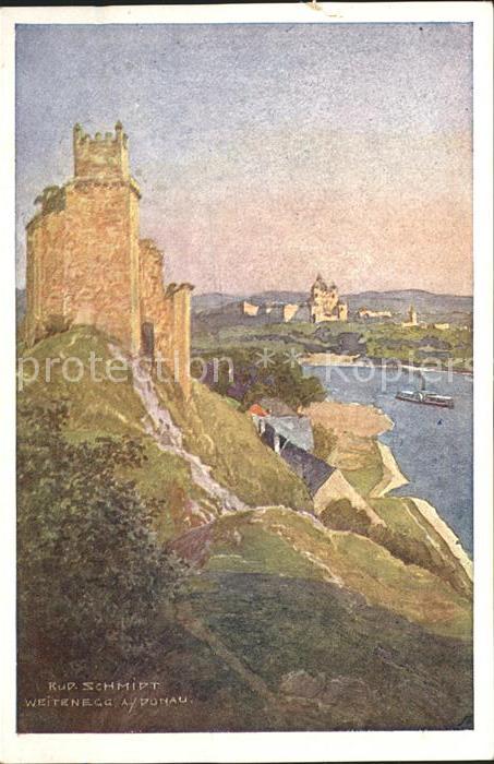 Weitenegg Donau Burg Kuenstlerkarte