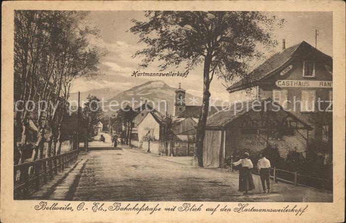 Bollweiler Bahnhofstrasse Gasthaus Blick auf den Hartmannsweilerkopf