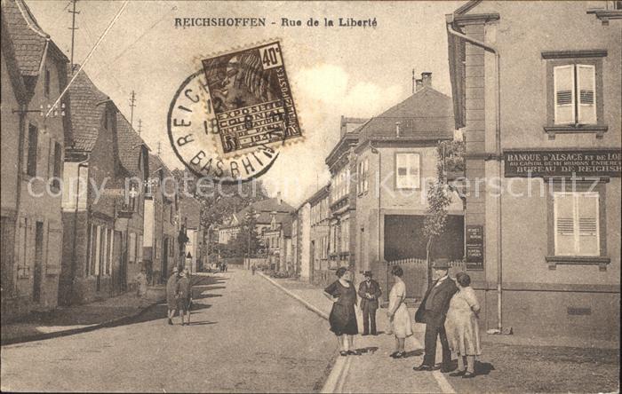 Reichshoffen Rue de la Liberte Stempel auf AK