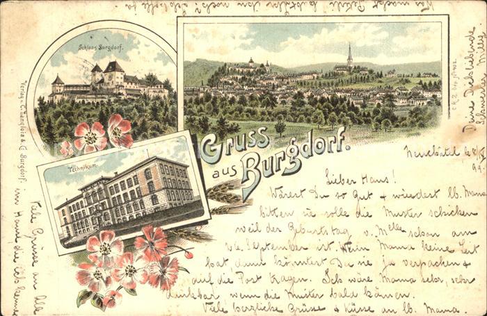 Burgdorf Bern Schloss Burgdorf Panorama Technikum