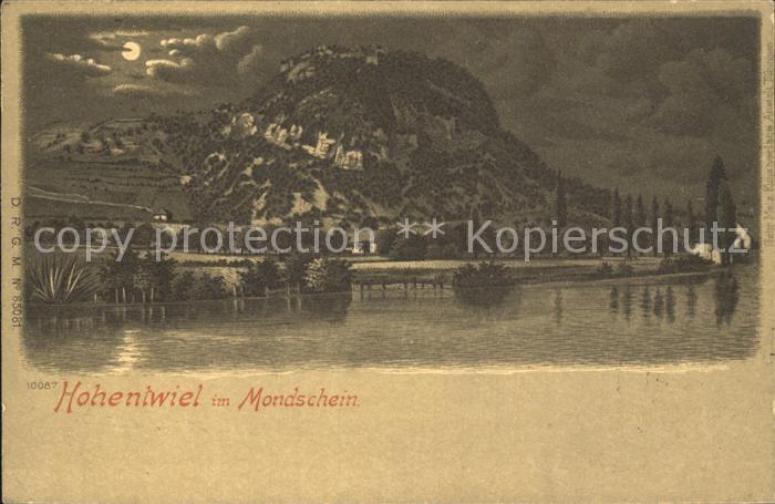 Hohentwiel bei Mondschein
