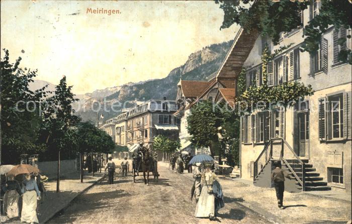 Meiringen BE Strassenpartie Pferdekutsche