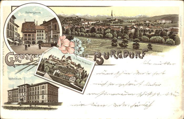 Burgdorf Bern Gesamtansicht Alpenkette Hohengasse Schloss Technikum