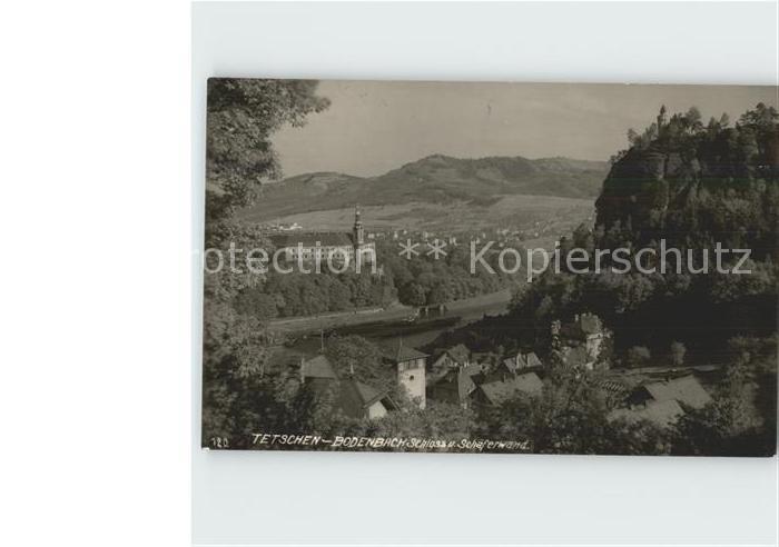Tetschen-Bodenbach Boehmen Schloss und Schaeferwand