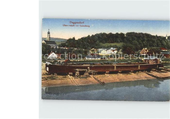 Deggendorf Donau Uferstadt mit Geiersberg Werft