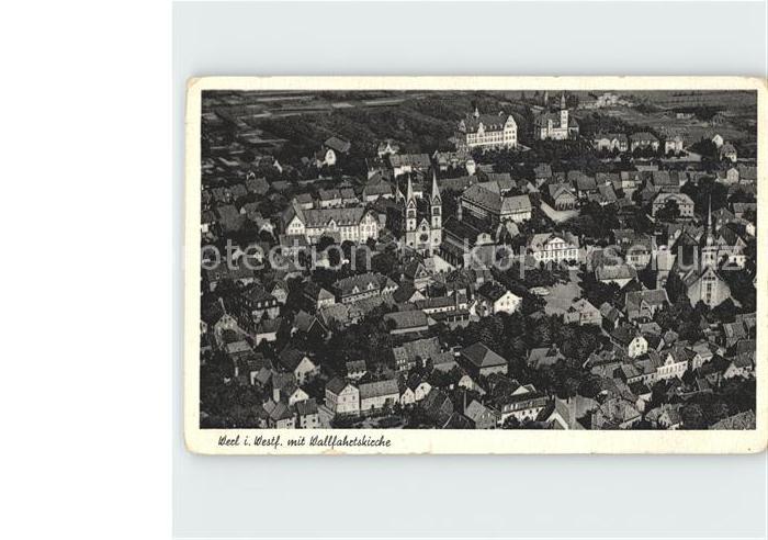 Werl Westfalen mit Wallfahrtskirche Fliegeraufnahme