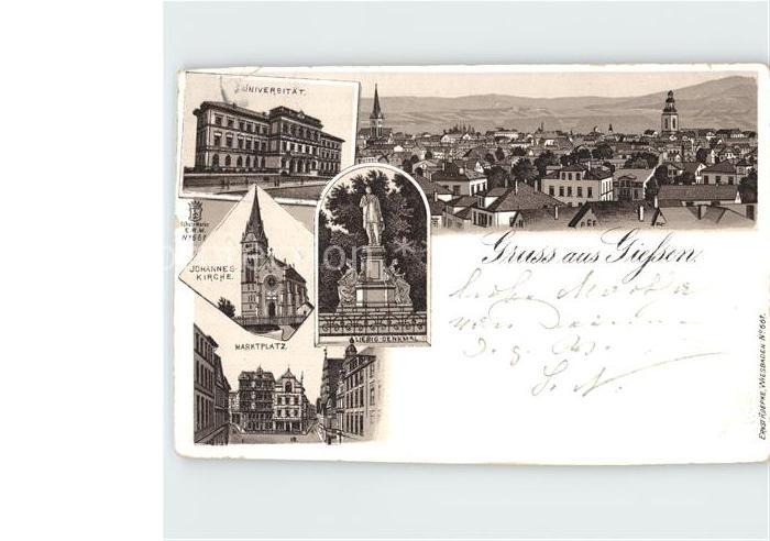 Giessen Lahn Universitaet Johanneskirche Marktplatz Liebig Denkmal