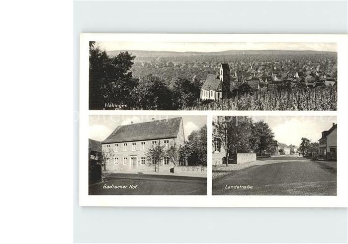 Haltingen Weil am Rhein BW Panorama Kirche Badischer Hof Landstrasse