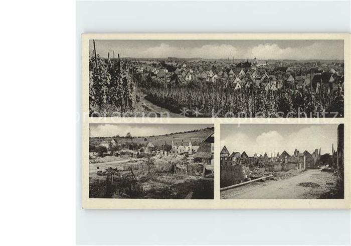 Haltingen Weil am Rhein BW Panorama Stadt in Truemmern WK2