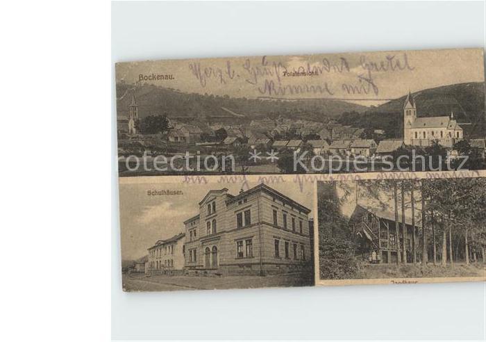 Bockenau Total mit Kirche Schulhaeuser Jagdhaus