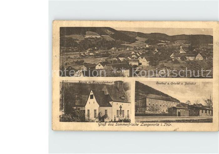 Langenorla Panorama Kirche Kriegerdenkmal Gasthof zum Orlatal Bahnhof
