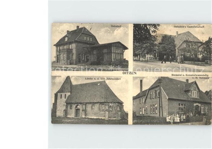 Oitzen Oetzen Bahnhof Steinfelds Gastwirtschaft Kirche Baeckerei Helmers