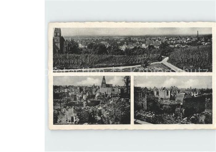 Haltingen Weil am Rhein BW WK2 Zerstoerte Stadt Teilansichten