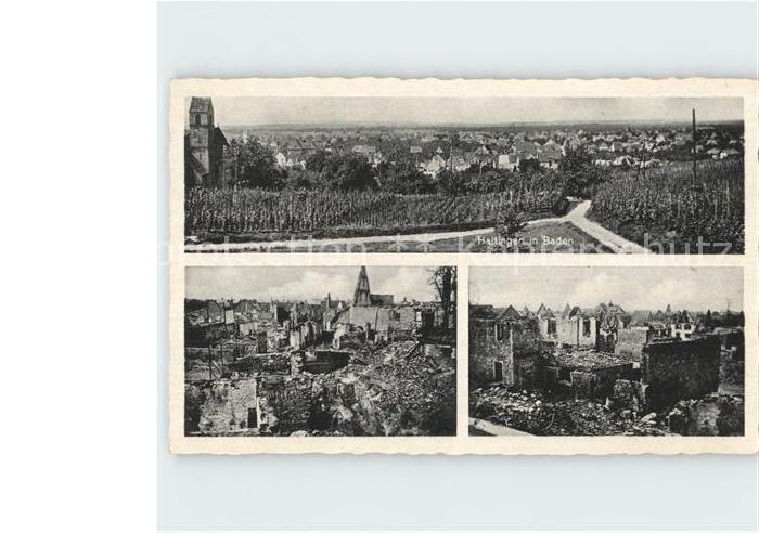 Haltingen Weil am Rhein BW WK2 Zerstoerte Stadt Teilansichten