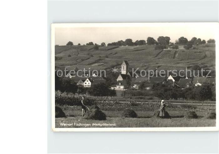 Fischingen Baden Teilansicht Heuernte