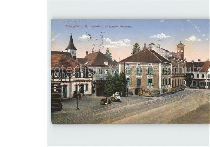 Muellheim Baden Partie bei der Station Rathaus