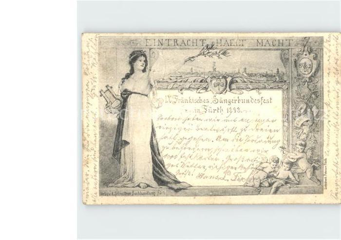 Fuerth Bayern Fraenkisches Saengerbundesfest 1898