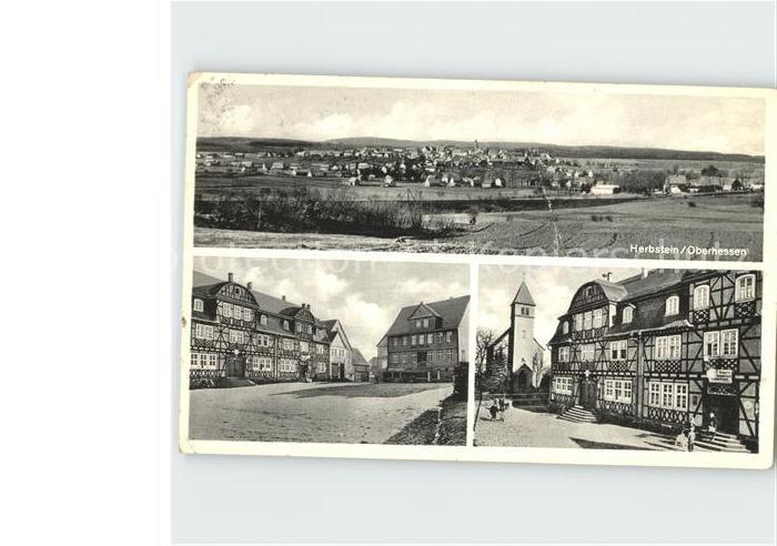 Herbstein Panorama Rathaus Kirche