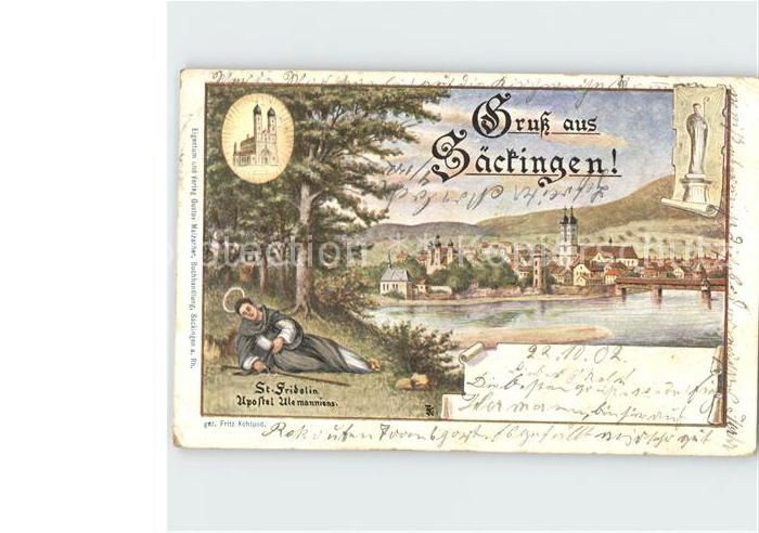 Saeckingen Rhein Stadtblick St Fridolin Apostel