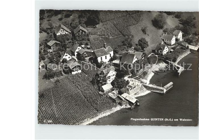 Quinten Sarganserland am Walensee Fliegeraufnahme