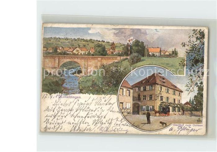 Eimeldingen Teilansicht Bruecke Gasthof zum Ochsen