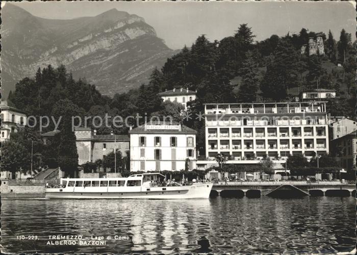 Tremezzo Lago di Como Albergo Bazzoni Fahrgastschiff
