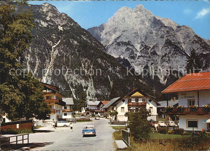 Weidach Leutasch Strassenansicht oefelekopf Wetterstein Haus am Seebach