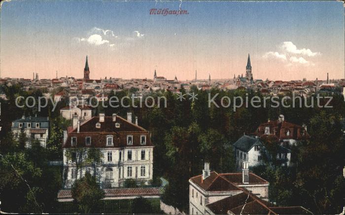 Muelhausen Elsass Blick ueber die Stadt