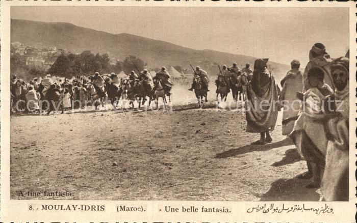 Moulay-Idris Une belle fantasia Pferderennen