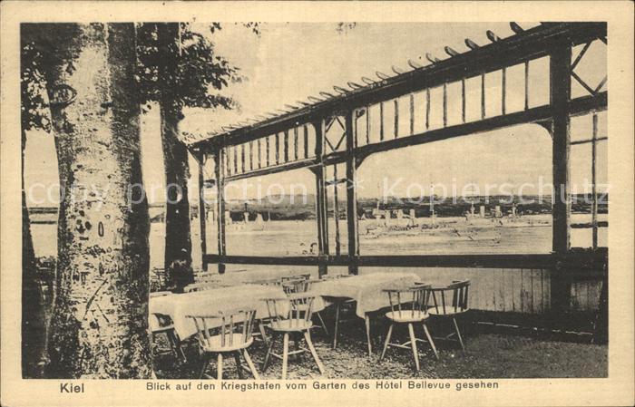 KIEL  CITY Blick auf den Kriegshafen vom Garten des Hotel Bellevue gesehen