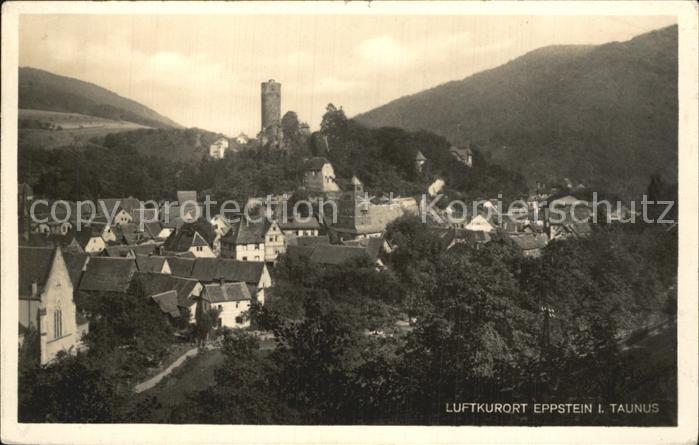 Eppstein Taunus Ortsansicht mit Kirche und Burg Luftkurort