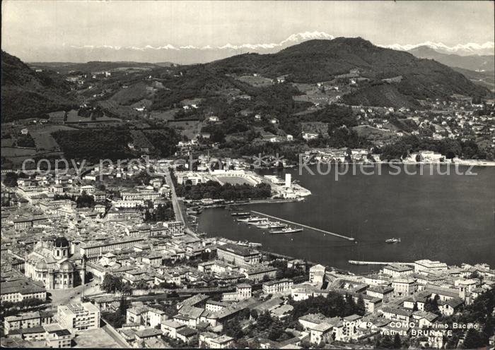 Brunate Como Comersee Hafen Fliegeraufnahme