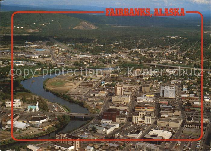 Fairbanks Alaska Downtown Chena River Fliegeraufnahme