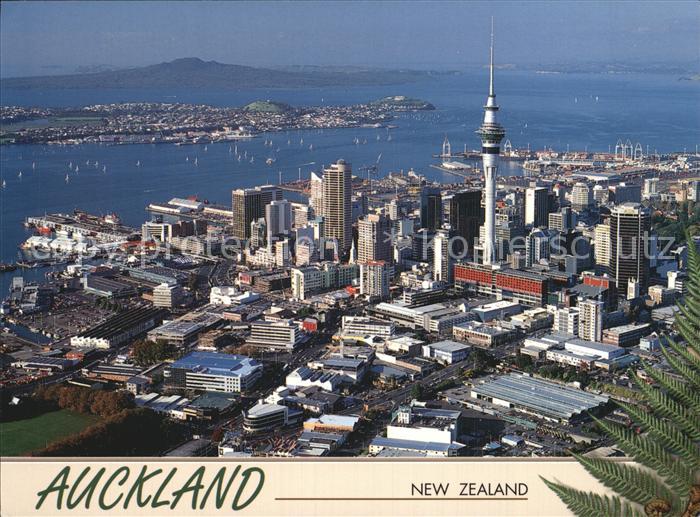 Auckland with Devonport and Rangitoto Island Sky Tower Aerial view