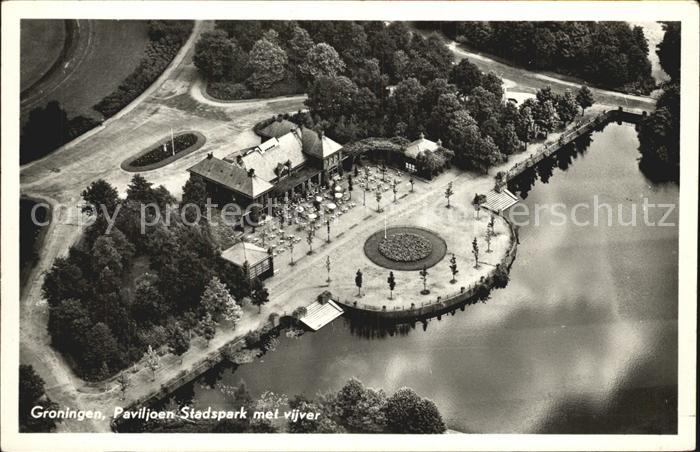 Groningen Paviljoen Stadspark met vijver Luchtopn