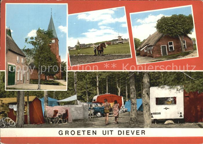 Diever Kirche Feldarbeit Pflug Campingplatz