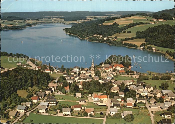 Mattsee Salzburg mit Niedertrumersee Fliegeraufnahme