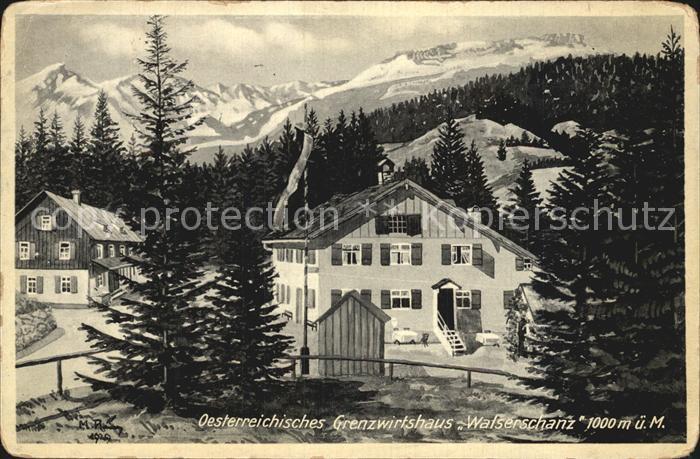 Vorarlberg oesterreichisches Grenzwirtshaus Walserschanz