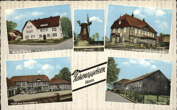 Hoheneggelsen Gemeindehaus Muehle Druckerei Peters Gasthaus Aschemann Schule