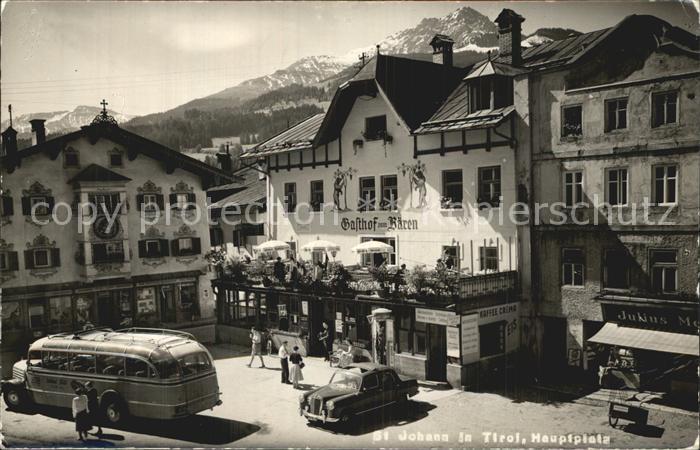 St Johann Tirol Hauptplatz Gasthof Baeren Reisebus