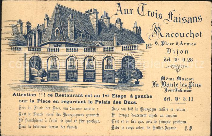 Dijon 21 Aux Trois Faisans Racouchot