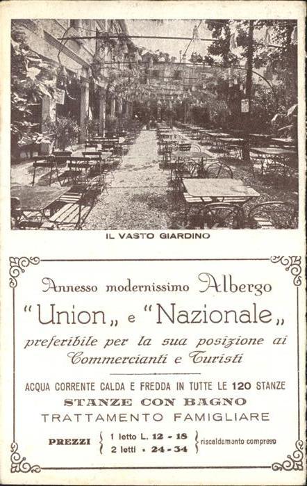 Bagno Albergo Union e Nazionale Il vasto giardino Una delle sale Salone con vera