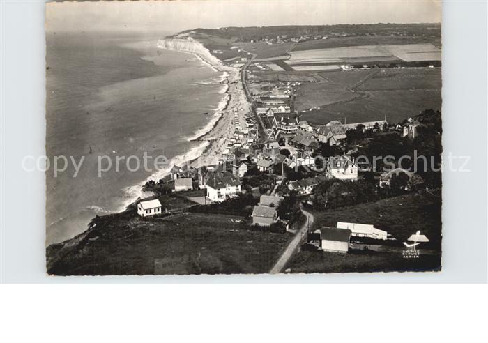 Quiberville Vue generale aerienne et la Plage