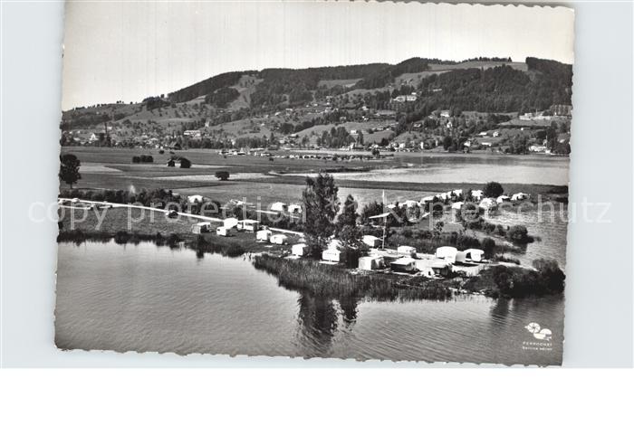 Unteraegeri Camping Platz Fliegeraufnahme