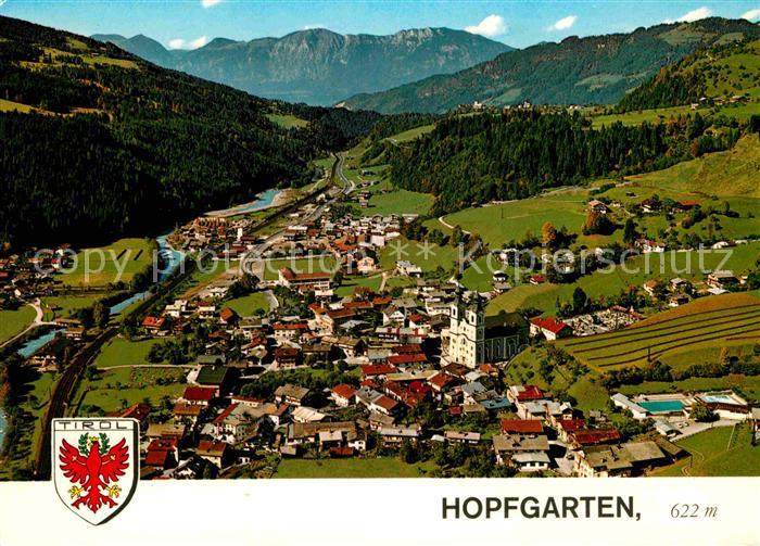 Hopfgarten Brixental Fliegeraufnahme mit Pfarrkirche