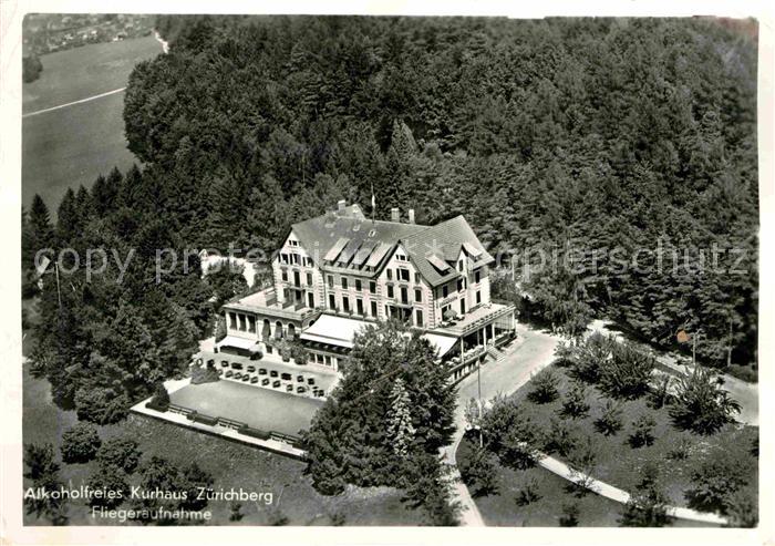 Zuerichberg ZH Fliegeraufnahme Alkoholfreies Kurhaus