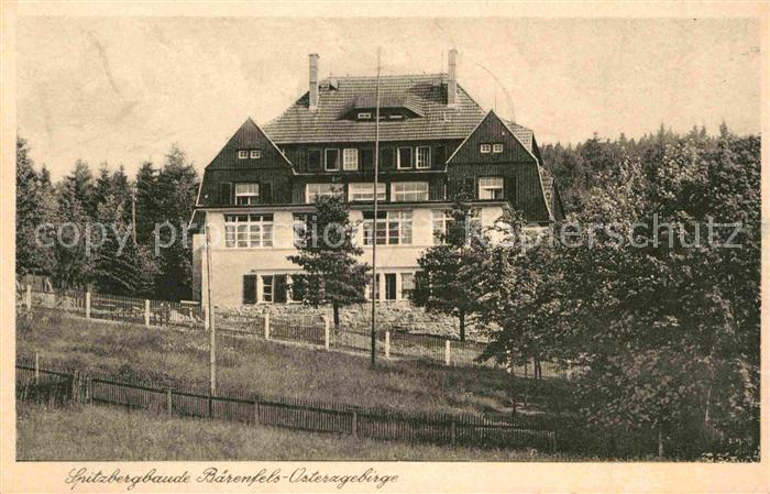 Baerenfels Erzgebirge Spitzbergbaude Baerenfels