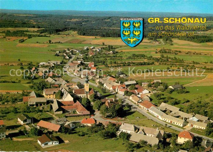Oesterreich Gross-Schoenau im Waldviertel Fliegeraufnahme