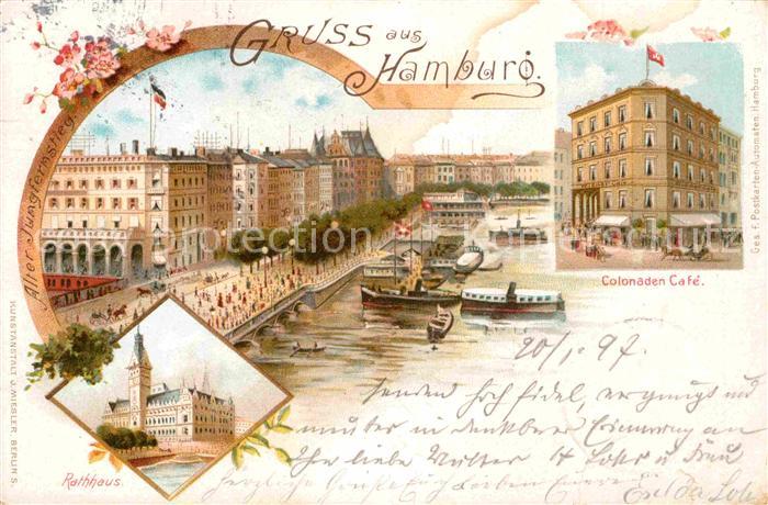 HAMBURG  CITY Rathaus Colonaden Cafe